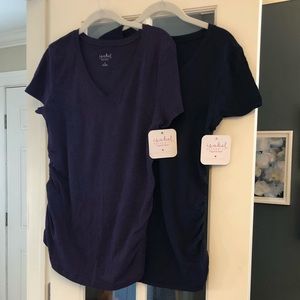 Two casual maternity tops